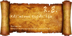 Kőmives Eulália névjegykártya
